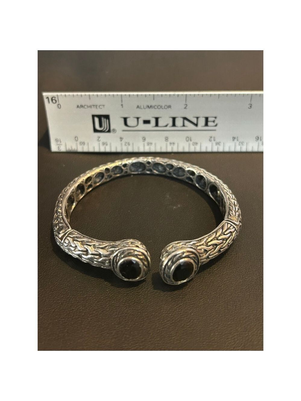 Gorgeous sterling silver Bracelet with dark purple stone Size 6. - Picture 6 of 7